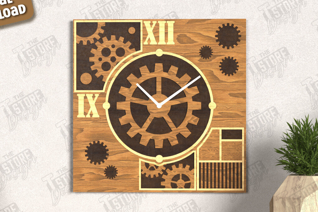 Intra απο ξύλο plywood 3mm-4mm πάχος – Ρολόι τοίχου | Διακοσμητικό ρολόι Δίασταση  40x30 cm INTRAFABR-123119691