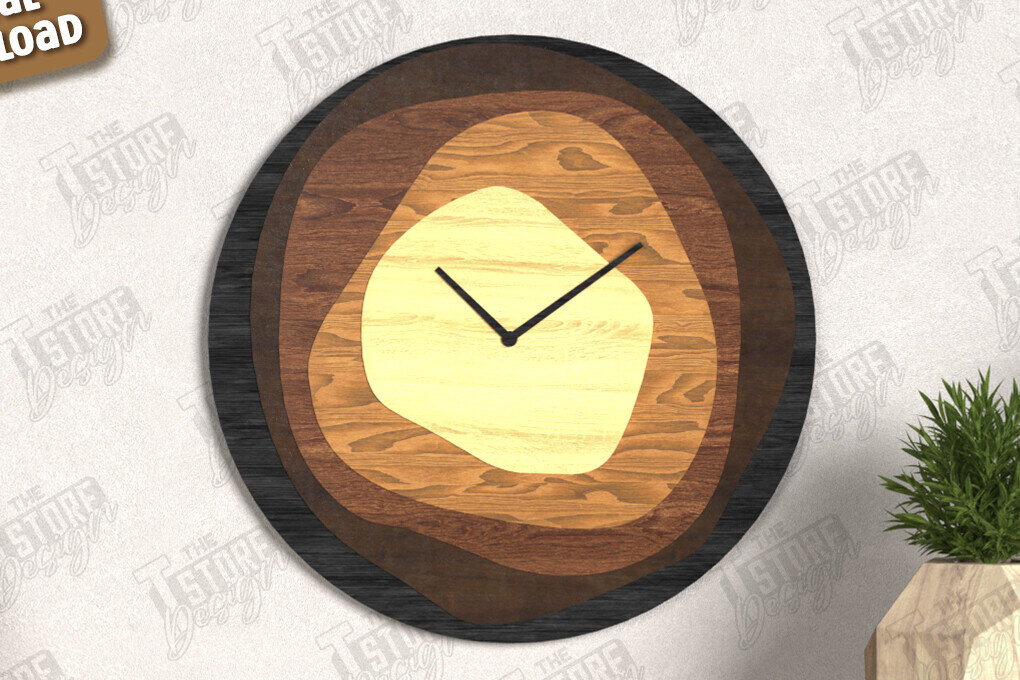 Intra απο ξύλο plywood 3mm-4mm πάχος – Ρολόι τοίχου | Διακοσμητικό ρολόι Δίασταση  40x30 cm INTRAFABR-123119676