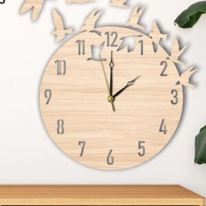 Intra απο ξύλο plywood 3mm-4mm πάχος – Ρολόι τοίχου Αρχείο κοπής με λέιζερ, Birds Flying Δίασταση  40x30 cm INTRAFABR-117953951