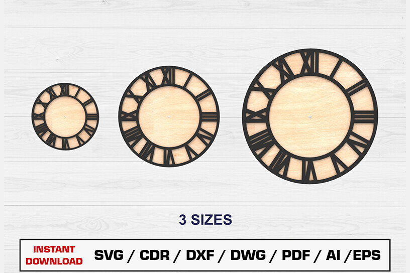 Intra απο ξύλο plywood 3mm-4mm πάχος – Αρχείο κοπής με λέιζερ ρολογιού τοίχου Δίασταση  40x30 cm INTRAFABR-105216651