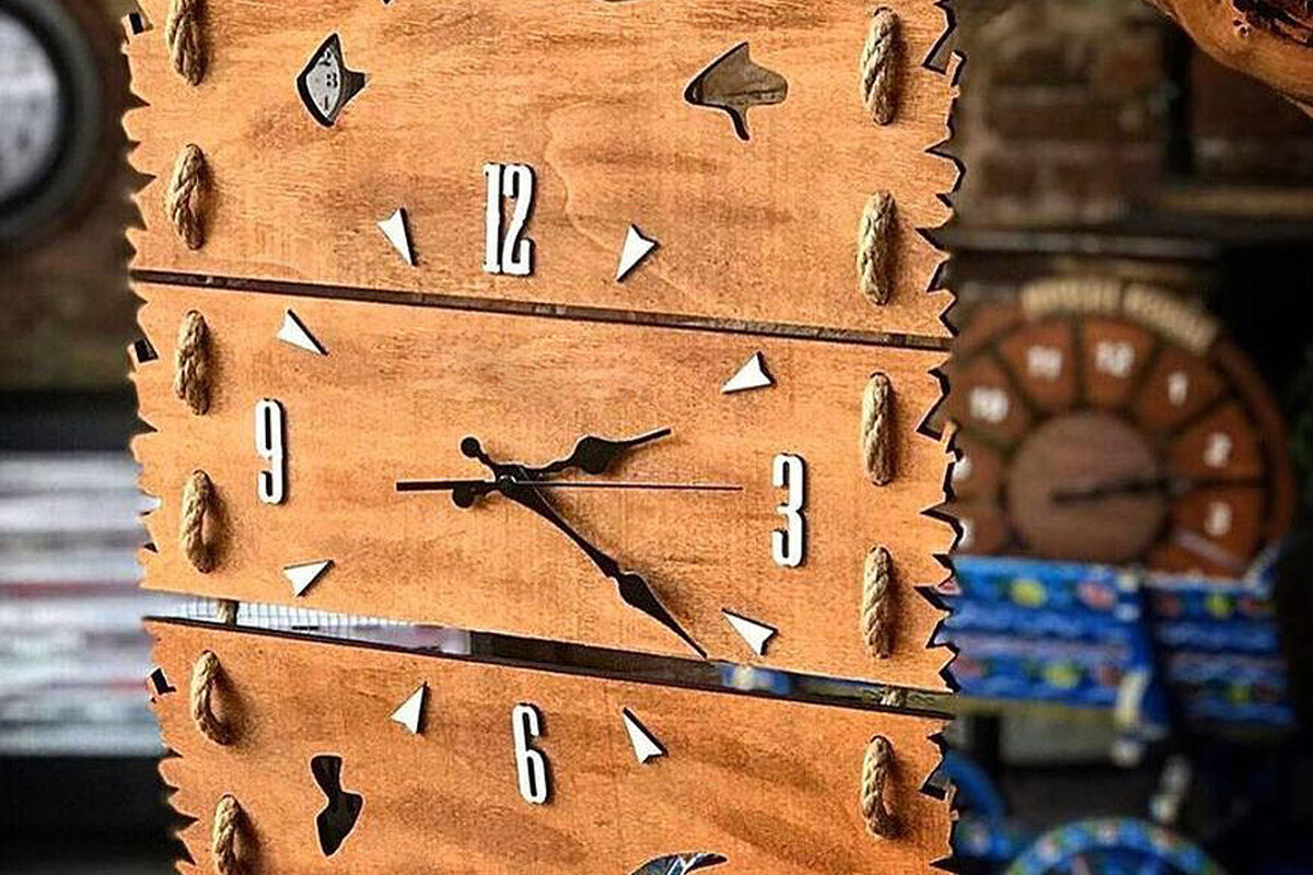 Intra απο ξύλο plywood 3mm-4mm πάχος – Ρολόι τοίχου Δίασταση  40x30 cm INTRAFABR-61191943