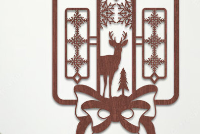 Intra απο ξύλο plywood 3mm-4mm πάχος – Διακόσμηση τοίχου Χριστουγεννιάτικο πάνελ Δίασταση  40x30 cm INTRAFABR-82001109