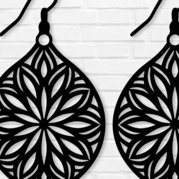 Intra απο ξύλο plywood 3mm-4mm πάχος – Διακόσμηση τοίχου Σκουλαρίκι με λέιζερ, Σκουλαρίκι Δίασταση  5x5 cm INTRAFABR-109631090 - Image 1