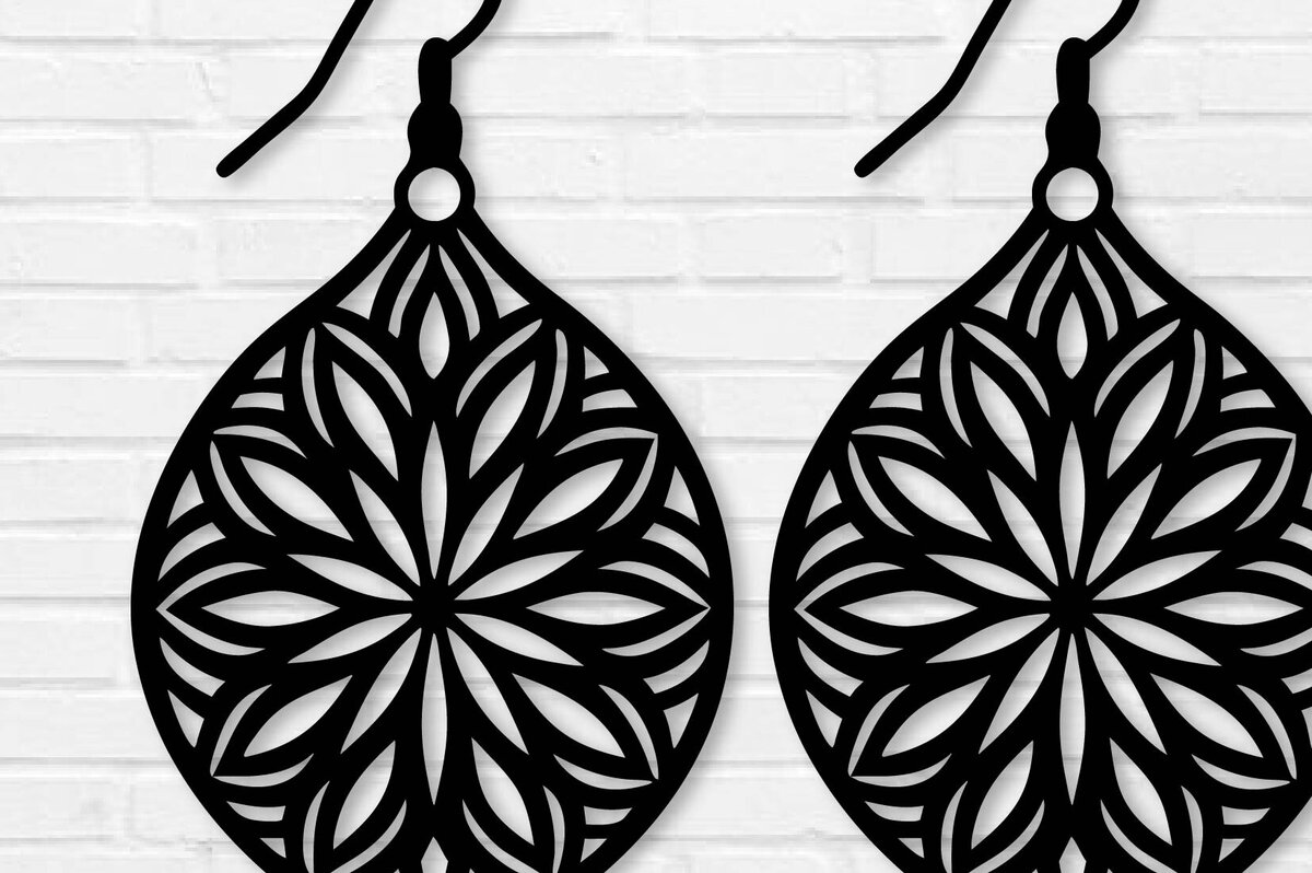 Intra απο ξύλο plywood 3mm-4mm πάχος – Διακόσμηση τοίχου Σκουλαρίκι με λέιζερ, Σκουλαρίκι Δίασταση  5x5 cm INTRAFABR-109631090