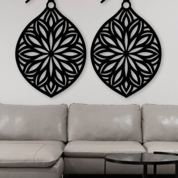 Intra απο ξύλο plywood 3mm-4mm πάχος – Διακόσμηση τοίχου Σκουλαρίκι με λέιζερ, Σκουλαρίκι Δίασταση  5x5 cm INTRAFABR-109631090 - Image 2