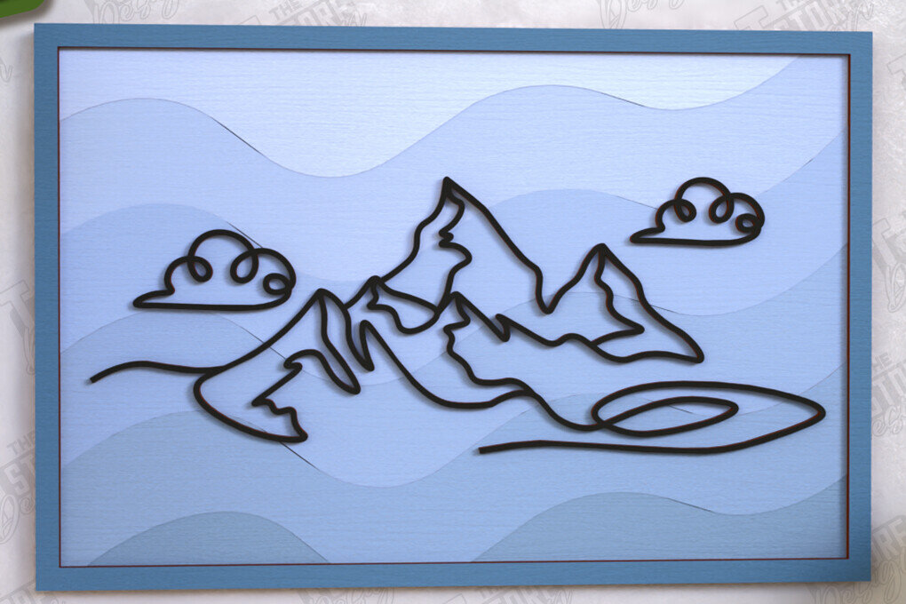 Intra απο ξύλο plywood 3mm-4mm πάχος – Διακόσμηση Τοίχων Κοπή Laser | Line Art Design Δίασταση  40x30 cm INTRAFABR-123627558