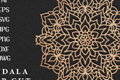 Intra απο ξύλο plywood 3mm-4mm πάχος – Διακόσμηση τοίχου Mandala Cut Laser Δίασταση  40x30 cm INTRAFABR-49273572