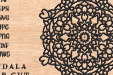 Intra απο ξύλο plywood 3mm-4mm πάχος – Διακόσμηση τοίχου Mandala Cut Laser Δίασταση  40x30 cm INTRAFABR-49273675