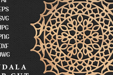 Intra απο ξύλο plywood 3mm-4mm πάχος – Διακόσμηση τοίχου Mandala Cut Laser Δίασταση  40x30 cm INTRAFABR-49273905