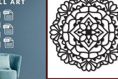 Intra απο ξύλο plywood 3mm-4mm πάχος – Διακόσμηση τοίχου Mandala Cut Laser Δίασταση  40x30 cm INTRAFABR-41723200