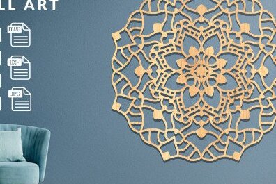 Intra απο ξύλο plywood 3mm-4mm πάχος – Διακόσμηση τοίχου Mandala Cut Laser Δίασταση  40x30 cm INTRAFABR-41723214