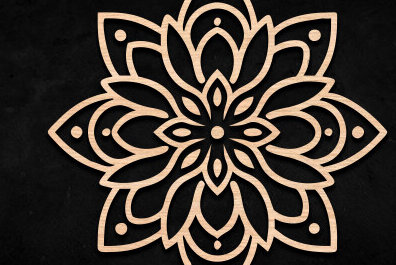 Intra απο ξύλο plywood 3mm-4mm πάχος – Διακόσμηση τοίχου Mandala Cut Laser Δίασταση  40x30 cm INTRAFABR-116086548