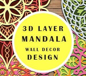 Intra απο ξύλο plywood 3mm-4mm πάχος – Σετ Διακόσμησης Τοίχων Mandala Δίασταση  20x20 cm INTRAFABR-37017377