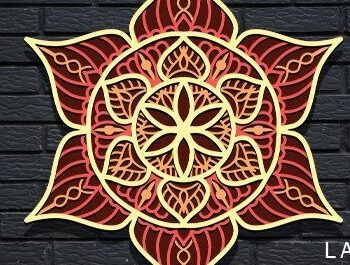 Intra απο ξύλο plywood 3mm-4mm πάχος – Σετ Διακόσμησης Τοίχων Mandala Δίασταση  20x20 cm INTRAFABR-37017377 - Image 2