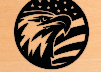Intra απο ξύλο plywood 3mm-4mm πάχος – Διακόσμηση τοίχου Eagle Flag Cut Laser Δίασταση  40x30 cm INTRAFABR-69884714