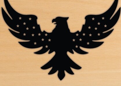Intra απο ξύλο plywood 3mm-4mm πάχος – Διακόσμηση τοίχου Eagle Flag Cut Laser Δίασταση  40x30 cm INTRAFABR-69884580