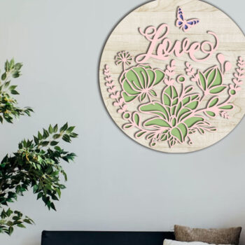 Intra απο ξύλο plywood 3mm-4mm πάχος – Διακοσμητικό Πάνελ τοίχου, Διακοσμητικά λουλουδιών Δίασταση  40x30 cm INTRAFABR-87124527 - Image 3