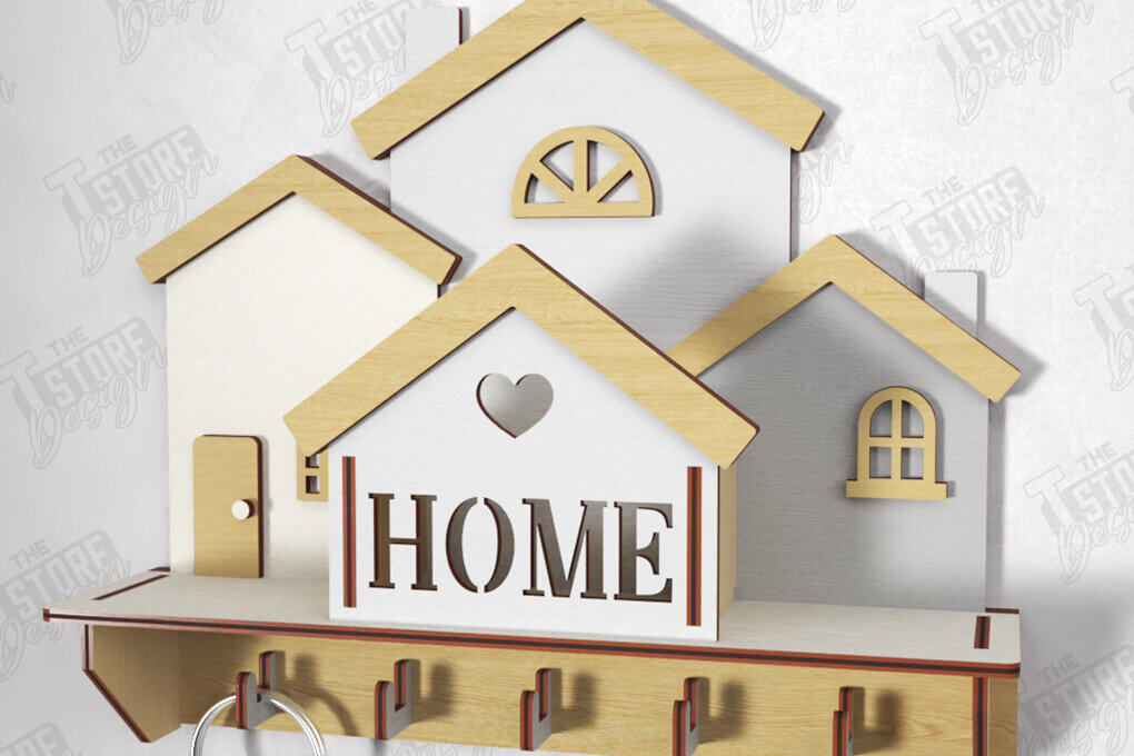 Intra απο ξύλο plywood 3mm-4mm πάχος – Βάση κλειδιού τοίχου με λέιζερ | CNC Δίασταση  40x30 cm INTRAFABR-120568668