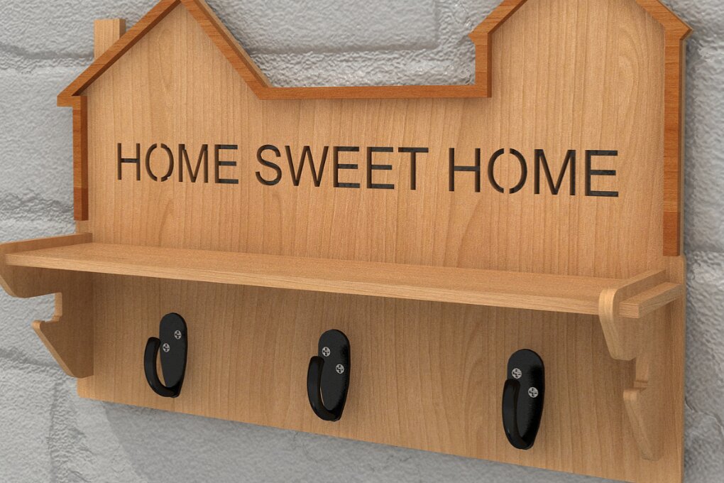 Intra απο ξύλο plywood 3mm-4mm πάχος –  θήκης για κλειδί τοίχου 109 Δίασταση  40x30 cm INTRAFABR-118028252