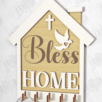 Intra απο ξύλο plywood 3mm-4mm πάχος – Κλειδιά τοίχου Κοπή Laser | Σχήμα σπιτιού Δίασταση  40x30 cm INTRAFABR-120962901 - Image 1