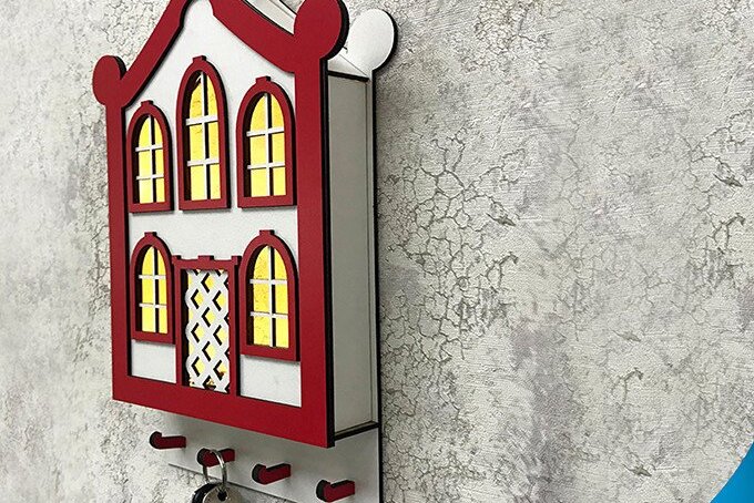 Intra απο ξύλο plywood 3mm-4mm πάχος – Μπρελόκ τοίχου Φώτα Led Δίασταση  5x5 cm INTRAFABR-35441198