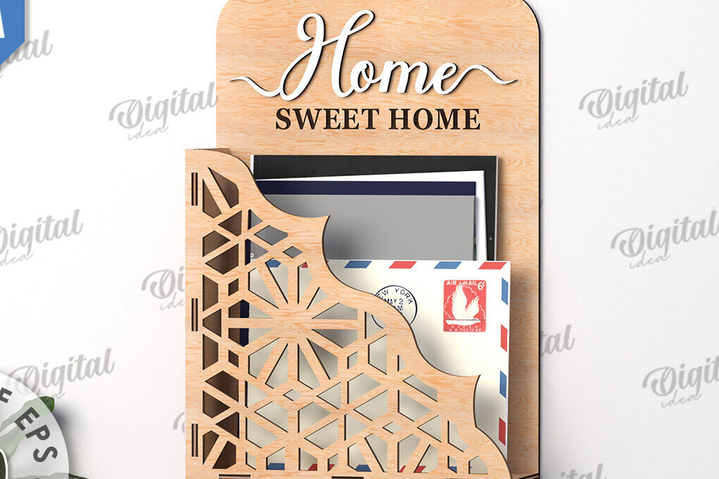 Intra απο ξύλο plywood 3mm-4mm πάχος – Γραμματοκιβώτιο τοίχου με κρεμάστρες Δίασταση  40x30 cm INTRAFABR-117410038