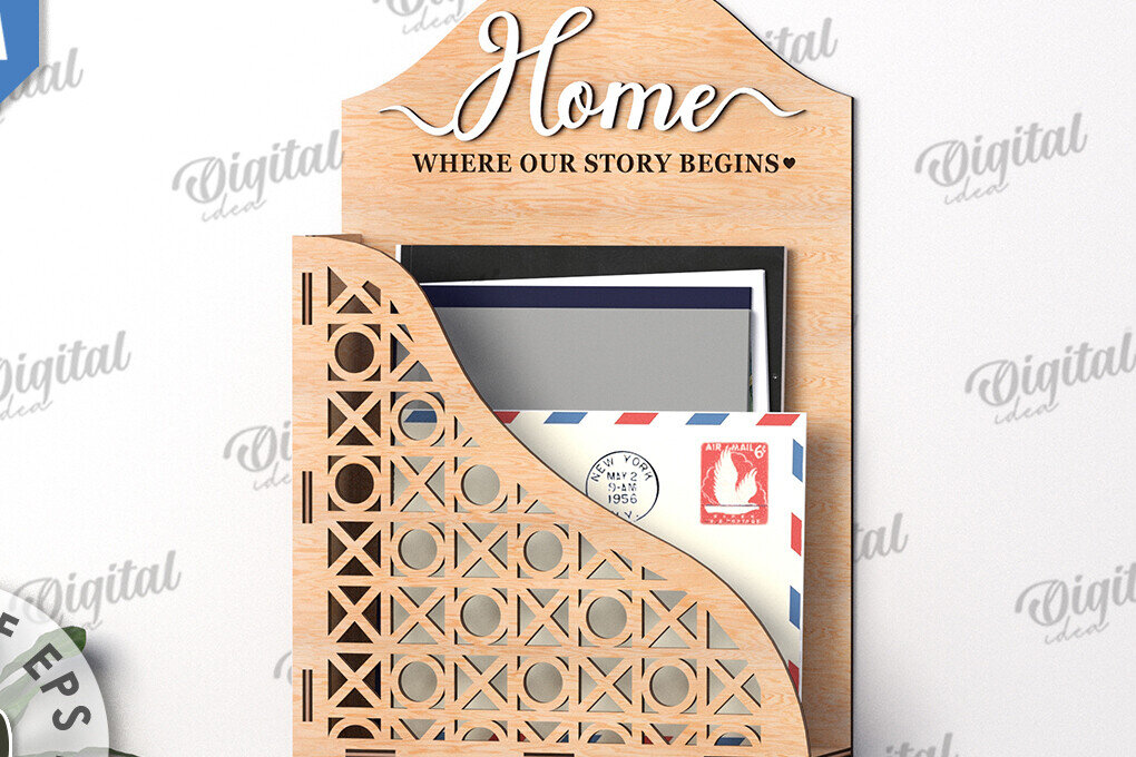 Intra απο ξύλο plywood 3mm-4mm πάχος – Γραμματοκιβώτιο τοίχου με κρεμάστρες Δίασταση  40x30 cm INTRAFABR-117409224