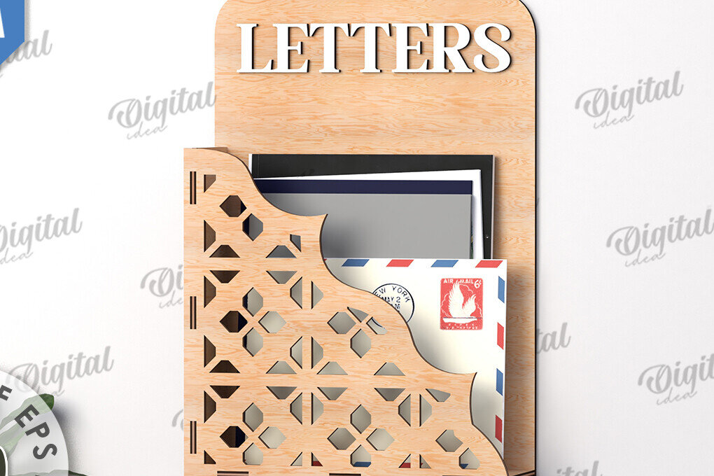 Intra απο ξύλο plywood 3mm-4mm πάχος – Γραμματοκιβώτιο τοίχου με κρεμάστρες Δίασταση  40x30 cm INTRAFABR-117409532