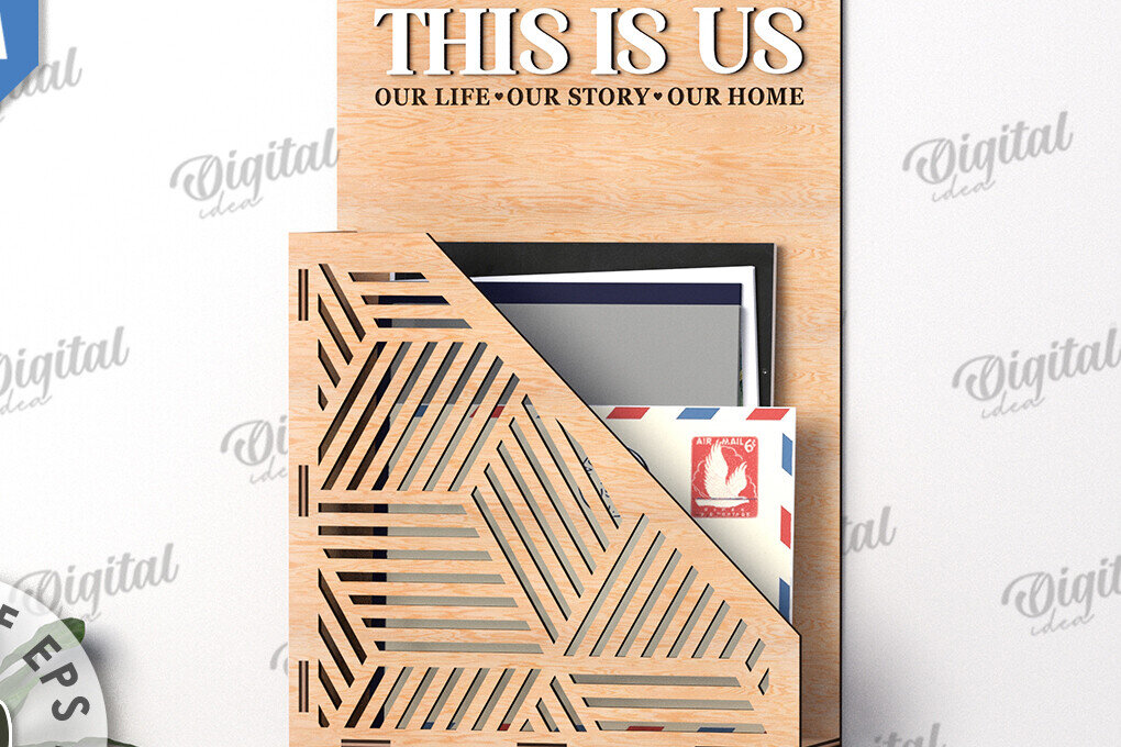 Intra απο ξύλο plywood 3mm-4mm πάχος – Γραμματοκιβώτιο τοίχου με κρεμάστρες Δίασταση  40x30 cm INTRAFABR-117409744