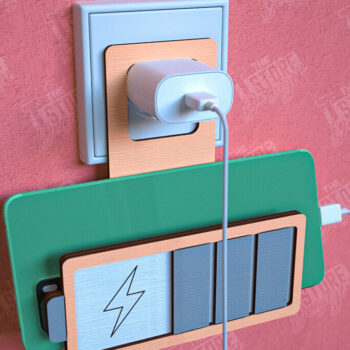 Intra απο ξύλο plywood 3mm-4mm πάχος – Βάση Φορτιστής Κινητού τοίχου | Αρχείο CNC Δίασταση  40x30 cm INTRAFABR-102064718 - Image 1