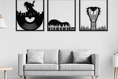 Intra απο ξύλο plywood 3mm-4mm πάχος – Αρχείο κοπής με λέιζερ μουσικής τοίχου Δίασταση  40x30 cm INTRAFABR-25880830