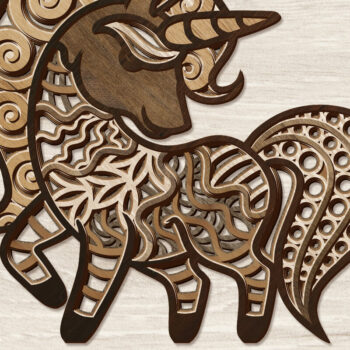 Intra απο ξύλο plywood 3mm-4mm πάχος – Πάνελ τοίχου Διακοσμητικός Μονόκερος Δίασταση  40x30 cm INTRAFABR-103002622 - Image 1