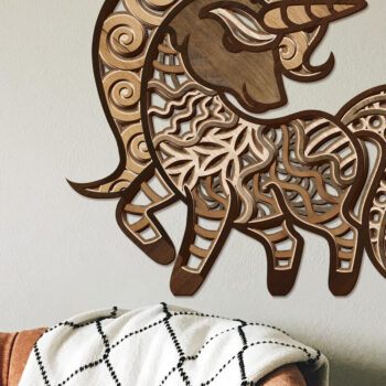 Intra απο ξύλο plywood 3mm-4mm πάχος – Πάνελ τοίχου Διακοσμητικός Μονόκερος Δίασταση  40x30 cm INTRAFABR-103002622 - Image 2