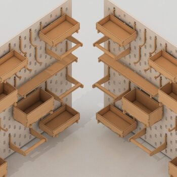 Intra απο ξύλο plywood 3mm-4mm πάχος – Πίνακας τοίχου μανταλάκια Ξύλινη σανίδα ράφι Δίασταση  40x30 cm INTRAFABR-41518175 - Image 6