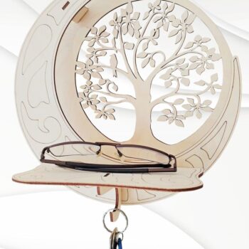 Intra απο ξύλο plywood 3mm-4mm πάχος – Ράφι τοίχου Moon Tree Αρχείο κοπής με λέιζερ Δίασταση  40x30 cm INTRAFABR-65453421 - Image 1