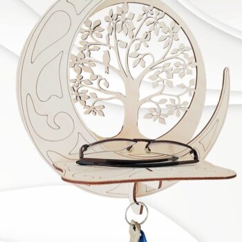 Intra απο ξύλο plywood 3mm-4mm πάχος – Ράφι τοίχου Moon Tree Αρχείο κοπής με λέιζερ Δίασταση  40x30 cm INTRAFABR-65453421 - Image 2