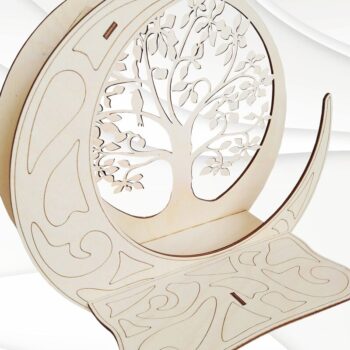 Intra απο ξύλο plywood 3mm-4mm πάχος – Ράφι τοίχου Moon Tree Αρχείο κοπής με λέιζερ Δίασταση  40x30 cm INTRAFABR-65453421 - Image 4