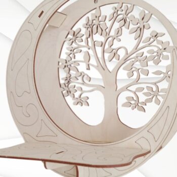 Intra απο ξύλο plywood 3mm-4mm πάχος – Ράφι τοίχου Moon Tree Αρχείο κοπής με λέιζερ Δίασταση  40x30 cm INTRAFABR-65453421 - Image 6