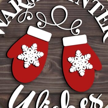 Intra απο ξύλο plywood 3mm-4mm πάχος – Κρεμάστρα πόρτας Warm Winter Wishes Δίασταση  20x20 cm INTRAFABR-81184099 - Image 1