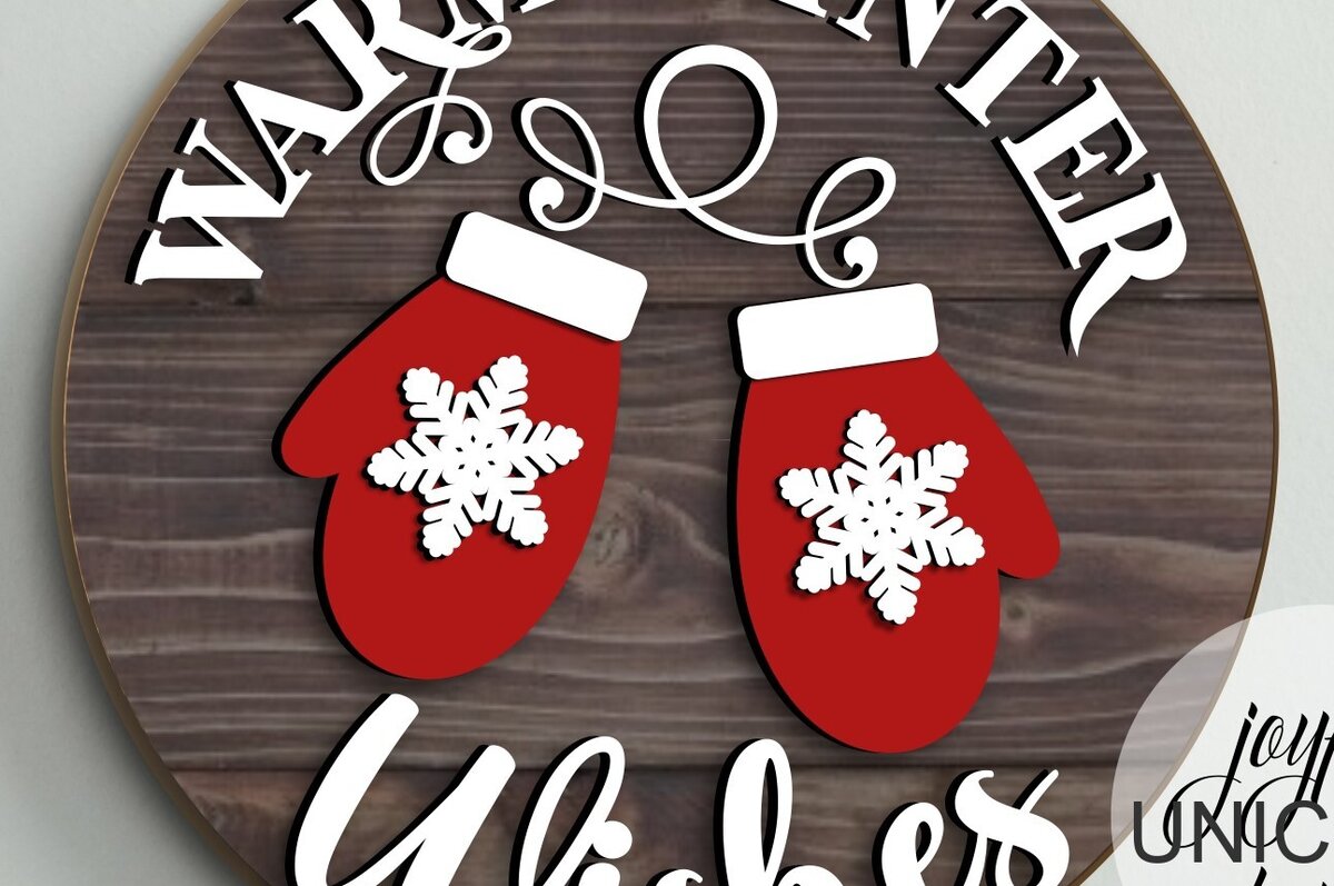 Intra απο ξύλο plywood 3mm-4mm πάχος – Κρεμάστρα πόρτας Warm Winter Wishes Δίασταση  20x20 cm INTRAFABR-81184099