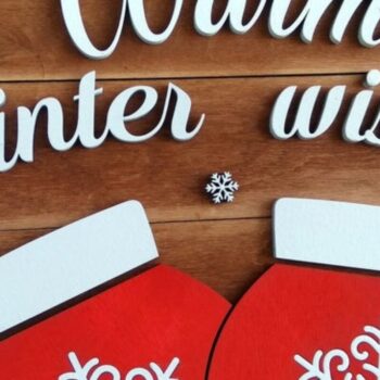 Intra απο ξύλο plywood 3mm-4mm πάχος – Ζεστό χειμερινό σημάδι ευχών Δίασταση  20x20 cm INTRAFABR-33159256 - Image 3