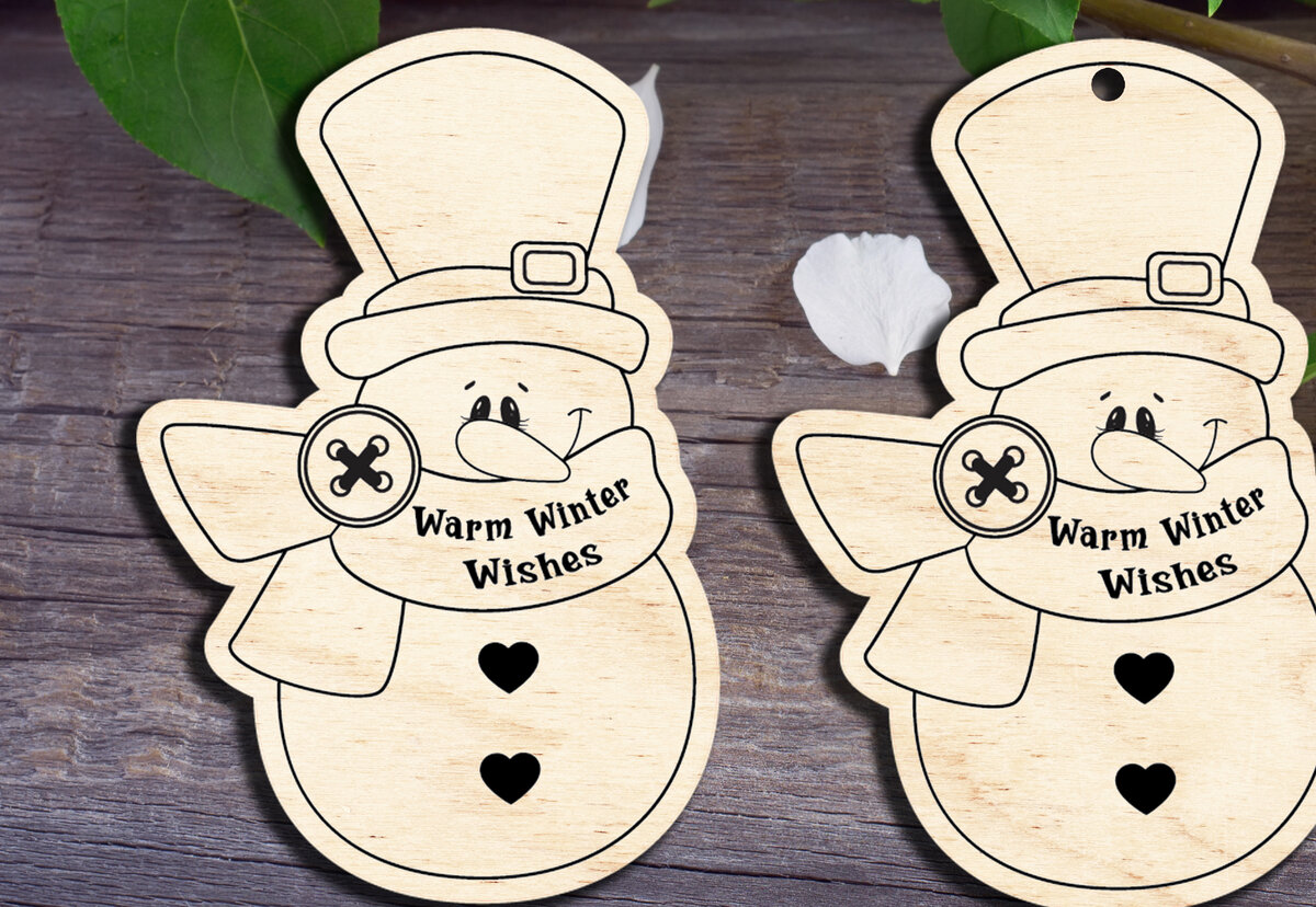 Intra απο ξύλο plywood 3mm-4mm πάχος – Στολίδι Ζεστό Χειμωνιάτικο Ευχές Χιονάνθρωπος Δίασταση  20x20 cm INTRAFABR-29465370