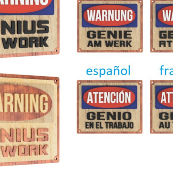 Intra απο ξύλο plywood 3mm-4mm πάχος – Προειδοποιητικό σήμα (Αγγλικά, Γαλλικά, Γερμανικά και Ισπανικά) Δίασταση  20x20 cm INTRAFABR-97309762 - Image 1