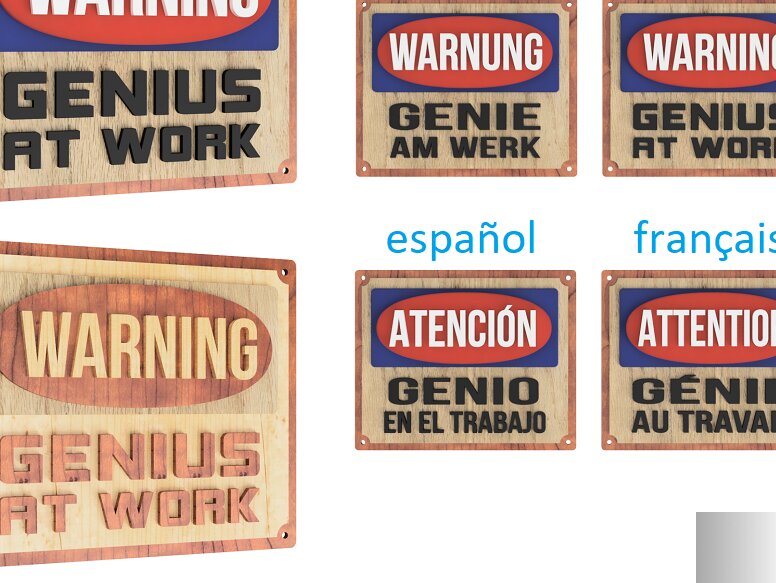 Intra απο ξύλο plywood 3mm-4mm πάχος – Προειδοποιητικό σήμα (Αγγλικά, Γαλλικά, Γερμανικά και Ισπανικά) Δίασταση  20x20 cm INTRAFABR-97309762