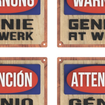 Intra απο ξύλο plywood 3mm-4mm πάχος – Προειδοποιητικό σήμα (Αγγλικά, Γαλλικά, Γερμανικά και Ισπανικά) Δίασταση  20x20 cm INTRAFABR-97309762 - Image 4