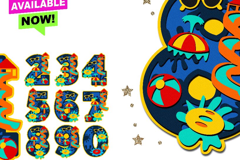 Intra απο ξύλο plywood 3mm-4mm πάχος – Αριθμοί Water Park Δίασταση  20x20 cm INTRAFABR-39420458