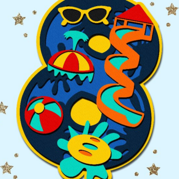 Intra απο ξύλο plywood 3mm-4mm πάχος – Αριθμοί Water Park Δίασταση  20x20 cm INTRAFABR-39420458 - Image 4