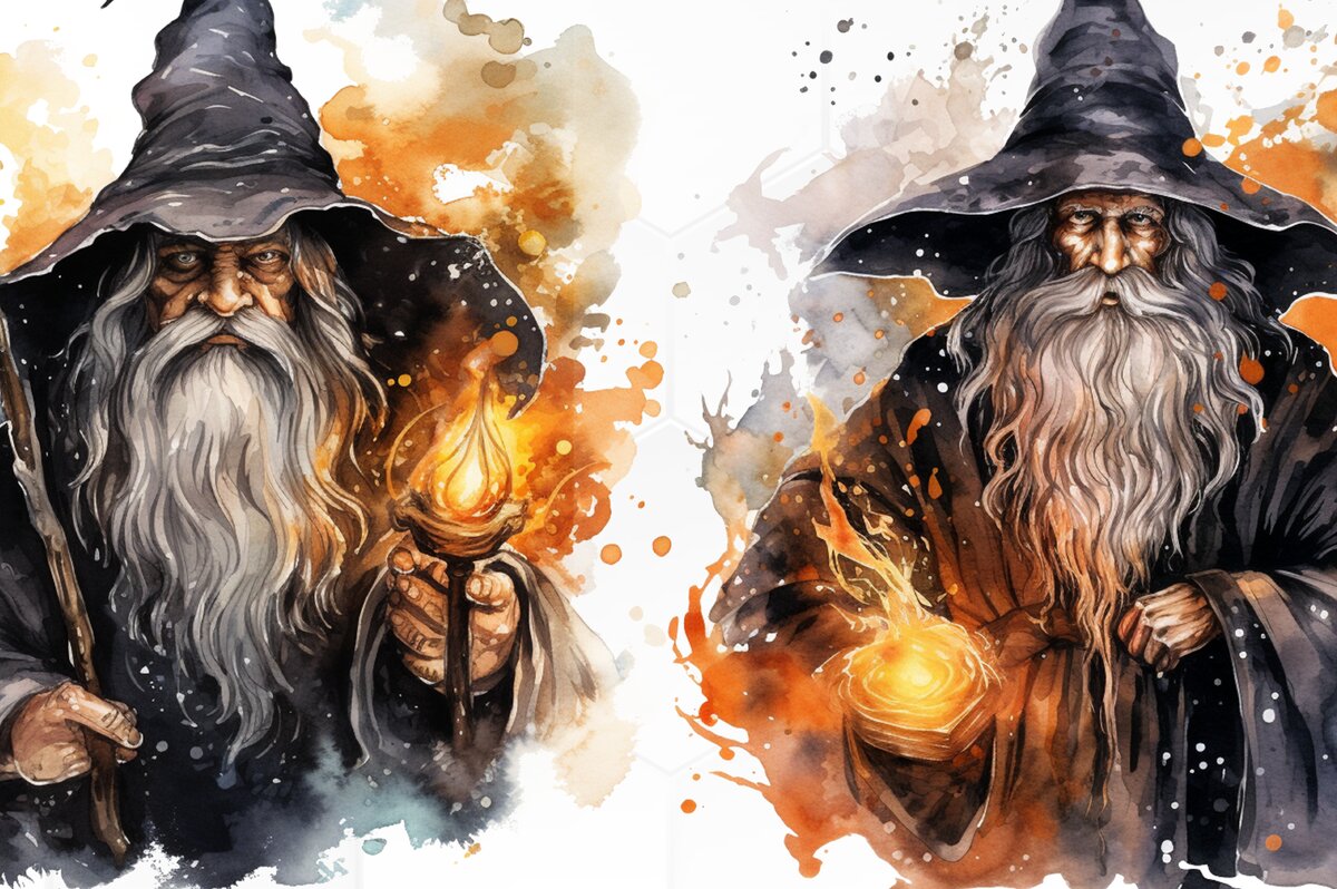 Intra απο ξύλο plywood 3mm-4mm πάχος – Ακουαρέλα Halloween Wizards Clipart PNG Δίασταση  20x20 cm INTRAFABR-92455423