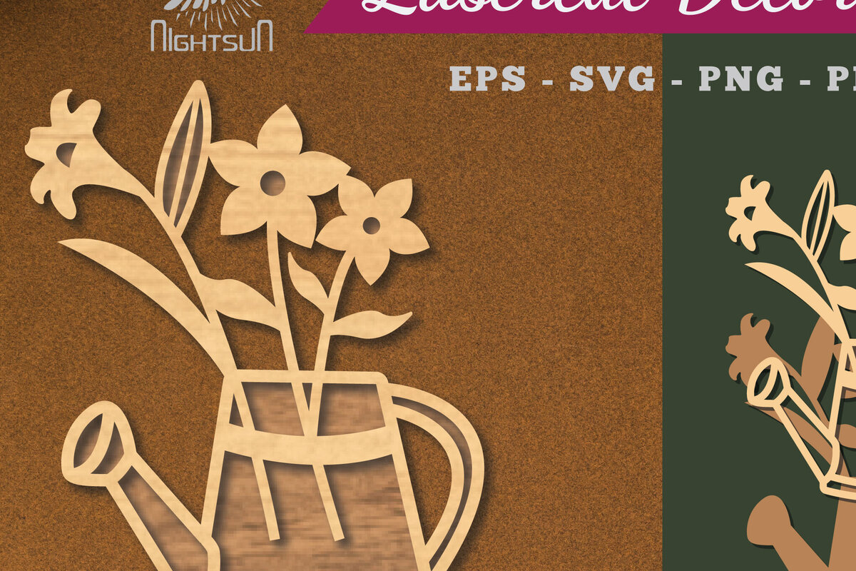 Intra απο ξύλο plywood 3mm-4mm πάχος – Ποτιστήρι Λουλούδια Κόψιμο με λέιζερ Δίασταση 20x20 cm INTRAFABR-112910037