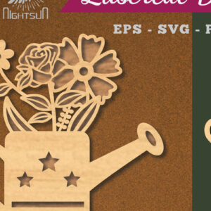 Intra απο ξύλο plywood 3mm-4mm πάχος – Ποτιστήρι Λουλούδια Κόψιμο με λέιζερ Δίασταση 20x20 cm INTRAFABR-112910064